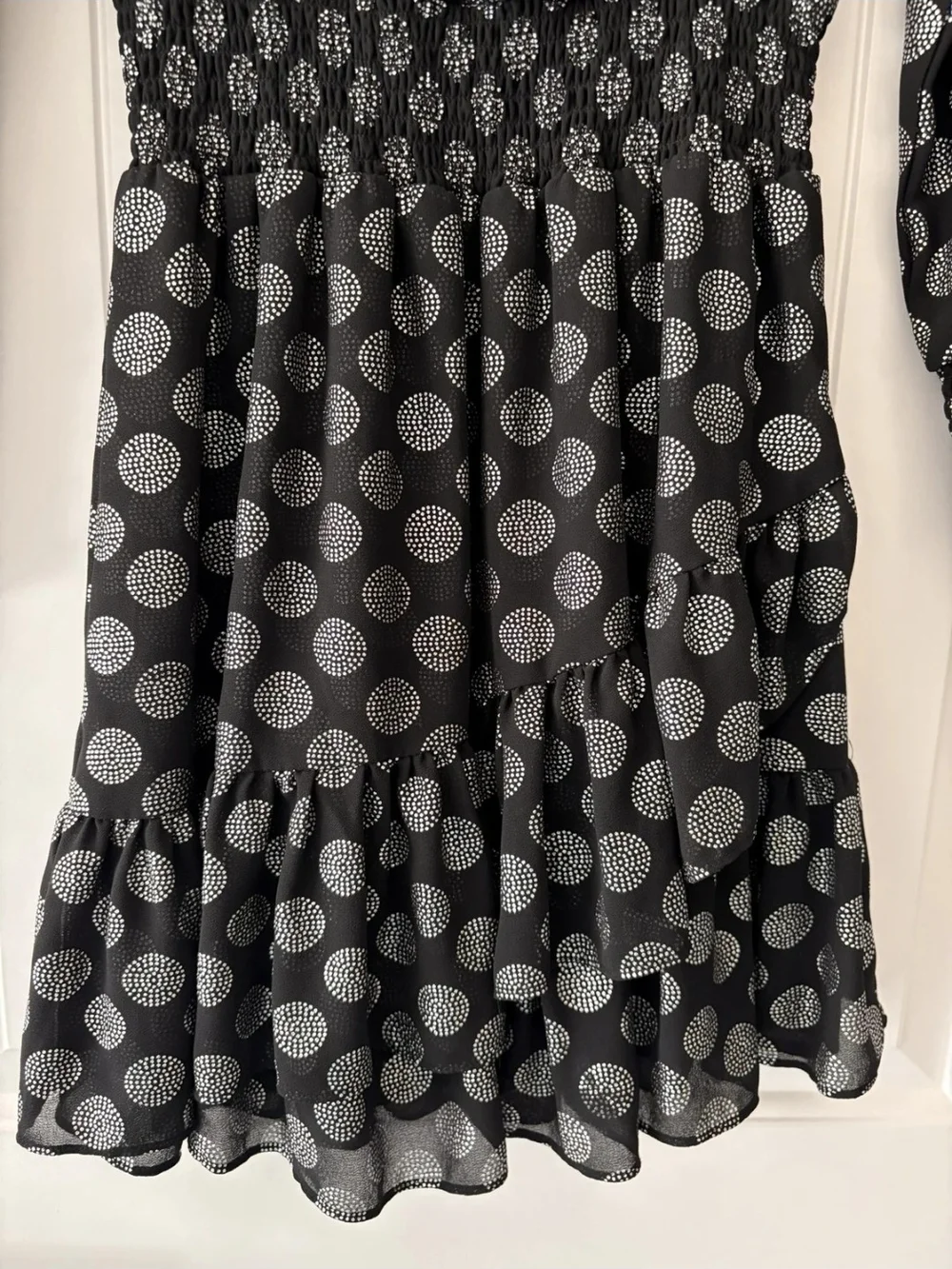 Michael Kors Elegant Black and White Polka Dot Midi Dress. NWOT
